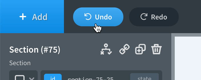 Oxy Undo buttons in Oxygen editor